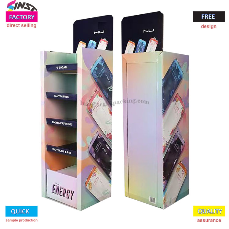 ऊर्जा पेय प्रदर्शन र्याक: रङ र जानकारी प्रयोग गरेर ग्राहकहरूको आँखामा 